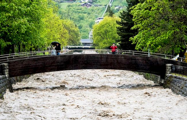 Der Fluss Vièze in Monthey am Freitag