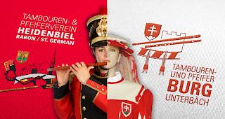 Gemeinschaftskonzert des Tambouren- und Pfeifervereins Heidenbiel Raron/St. German und des TPV Burg Unterb&auml;ch am Pfingstsonntag in Raron. 