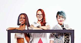 Die Jury (von links): Bella Garcia, Stefanie Heinzmann und Miss Platinum.