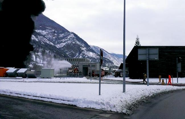 Brand beim Bildackerkreisel in Gamsen. 