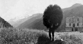Bergbauer am Heuen: Heute verdienen sich nur noch die wenigsten Walliser ihre Br&ouml;tchen in der Landwirtschaft.