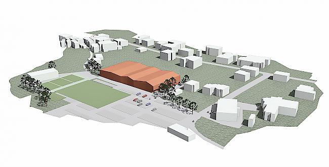 Die Sportzone «Wichel» soll komplett umgestaltet werden. Das zentrale Element soll die neue Saastalhalle werden.