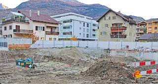 Die Baustelle. An der Terbinerstrasse in Visp stiess man auf Quecksilberschadstoffe.