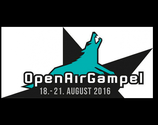 Das neue Logo des Open Air Gampel mit Wolf statt Steinbock