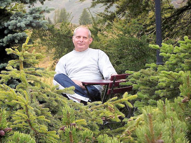 Sein Paradies: Christophe Müller in der Ferienresidenz seiner Schwester auf dem Simplon.