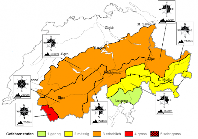 Aktuelle Lage: Erhebliche bis grosse Lawinengefahr im Wallis.