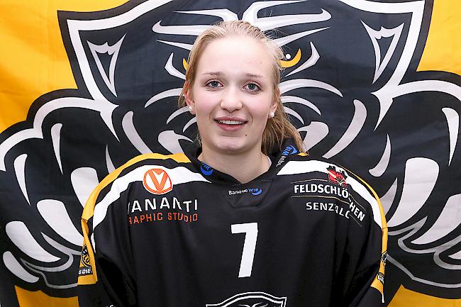 Céline Abgottspon im Dress des HC Lugano. Zwei Siege fehlen bis zur Titelverteidigung.