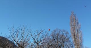 Wie Ostereier wirkten die Heissluftballone am Visper Himmel.