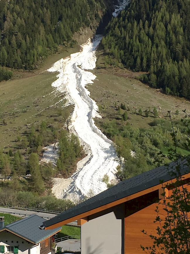 Die Nassschneelawine «Wylera» im Lötschental.