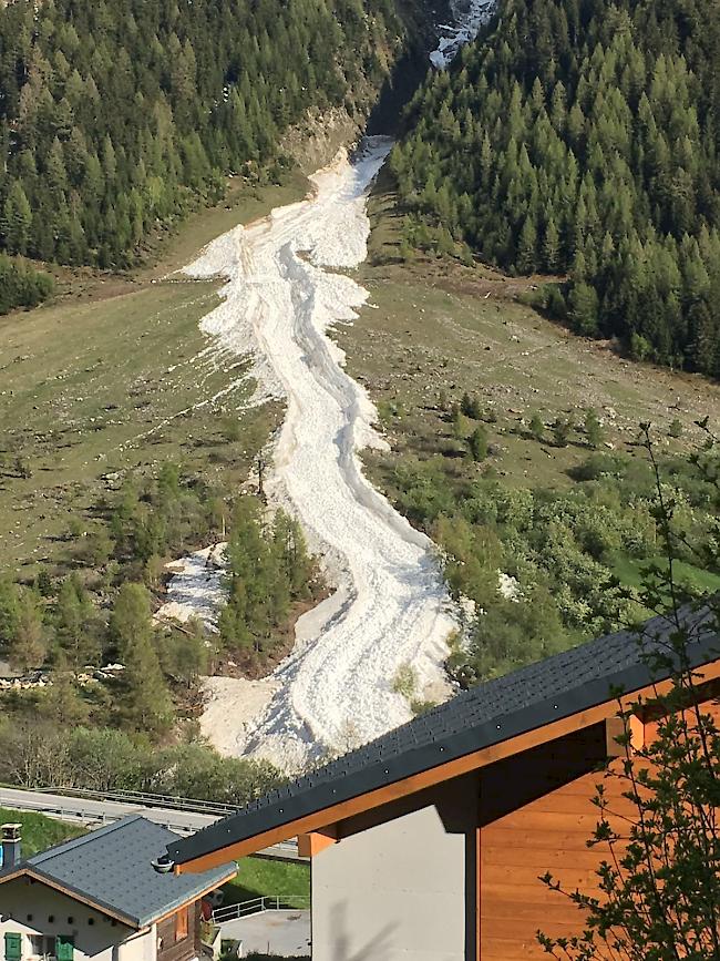 Die Nassschneelawine «Wylera» im Lötschental.