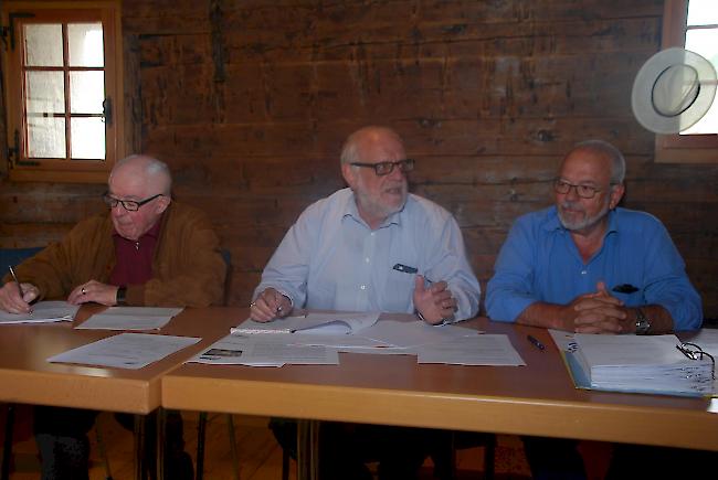 Unterstützungsverein Fort Gondo. Von links: Willy Loretan, Präsident Alex Kreuzer und Kassier Hans Keller.