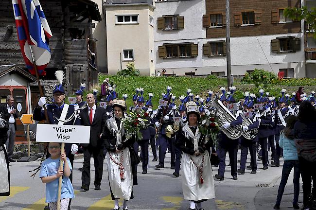 Auch die "Vispe" wartete dem Bäderdorf mit ihren Besuch auf und marschierte wacker mit.