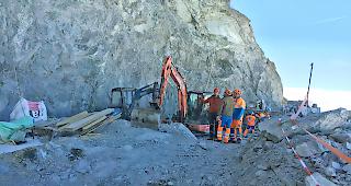 Die Baustelle auf dem kleinen Matterhorn.