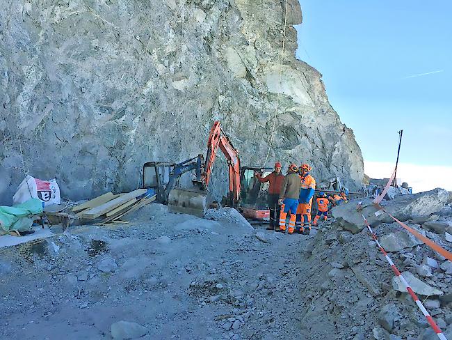 Die Baustelle auf dem kleinen Matterhorn.