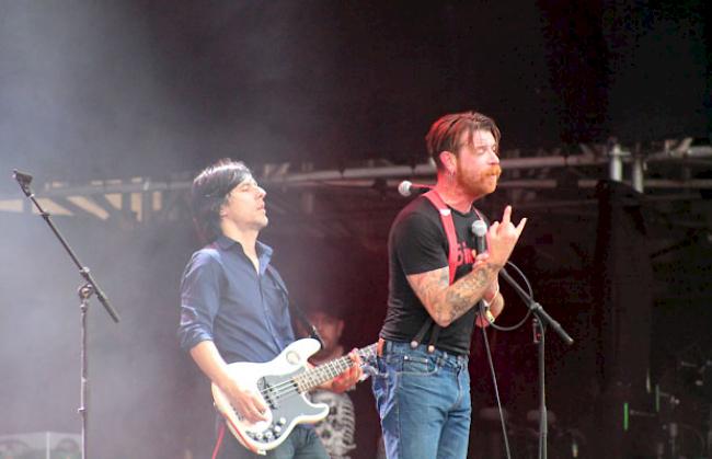 Die «Eagles of Death Metal» am Freitagnachmittag am Open Air Gampel.