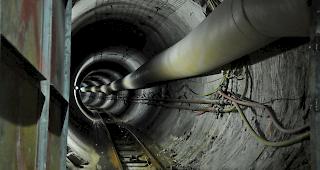 Der Triebwasserstollen f&uuml;hrt das Wasser von Gletsch in die unterirdische Zentrale.