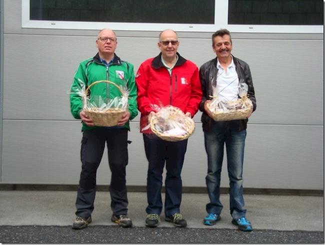 Das Siegertrio bei den Veteranen: Sieger Mario Bregy vor Beat Abgottspon (l.) und Leo Clausen