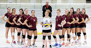 Das 1.-Liga-Team des VBC Visp mit dem neuen Coach Marc-Antoine Boccali.