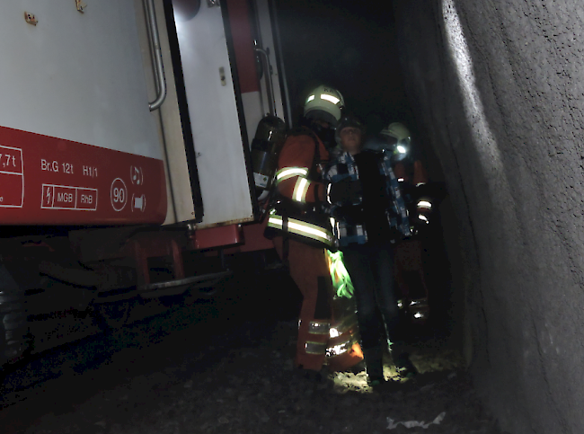 Eindrücke der Grossübung beim «Chertunnel» in Grengiols