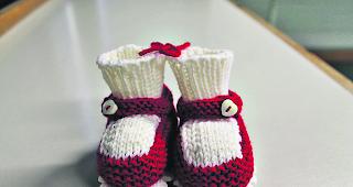 Kunstwerk. Die Ergebnisse aus den nachmitt&auml;glichen Stricksessionen.