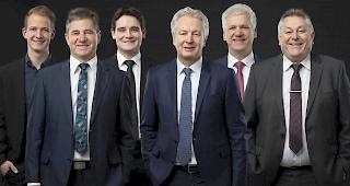 Die Nominierten der CVP Leuk: (v. links n. rechts) Samuel Kellenberger, Sandro Steiner, Marcel Zenh&auml;usern, Martin L&ouml;tscher, Benno Meichtry und Urs Kuonen.