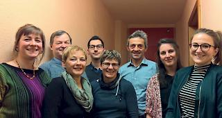 Stellen sich zur Wahl (v.l.): Claudia Alpiger, Beat Schumacher, Doris Schmidhalter-N&auml;fen, Sebastian Mooser, Brigitte Wolf, Werner Jordan, Gina-Maria Schmidhalter, Dragana Vidic (es fehlen Ralph Manz, Jennifer N&auml;pfli, Phil Bucher und Yvette Tordeur-Wüst). 