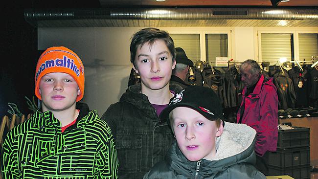 Niklas Wenger (9) aus Fiesch Jerome Grand (12) aus Bitsch Noah Grand (8) aus Bitsch.