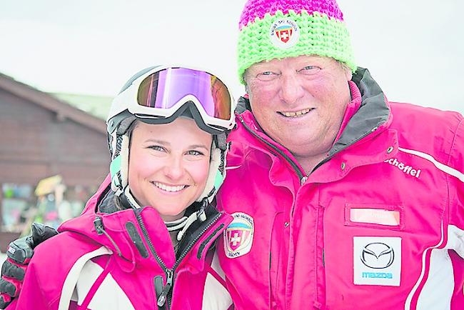 Anina Fässler (21) und Urban Gruber (52), beide aus Grächen.