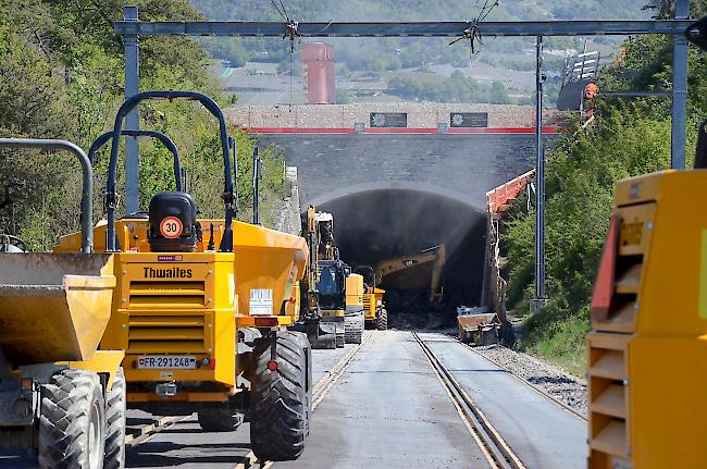 7000 Kubikmeter müssen aus dem Tunnel rausgeholt werden.