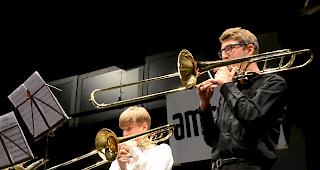 Zwei der vier Siegerposaunen von &laquo;Happy Trombones&raquo;