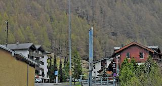 Das Steinschlaggebiet oberhalb &laquo;zum B&auml;rg&raquo; in Saas-Almagell.