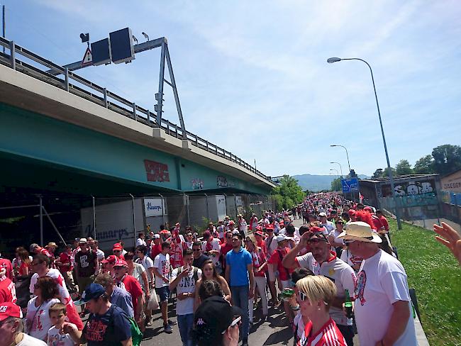 Sittener-Fans stimmen sich auf den Cupfinal ein. 