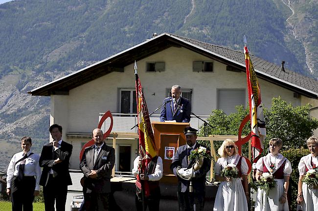 Unterbächs Präsident Bernhard Wyss bei seiner Ansprache an die Gäste.