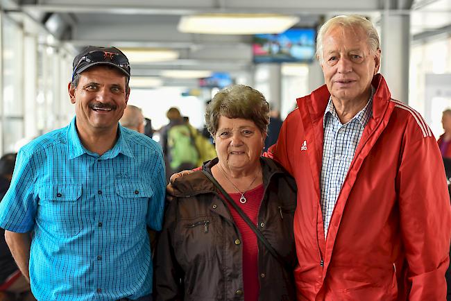 Urs Gasser (53) aus Naters, Helen (82) und Josef Pfammatter (78), beide aus Lalden.