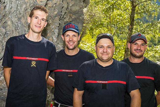 Joël Karlen (24) aus Glis, Hans Walpen (31) aus Naters, Roger Ritz (36) aus Bitsch, Pascal Ritz (38) aus Glis.