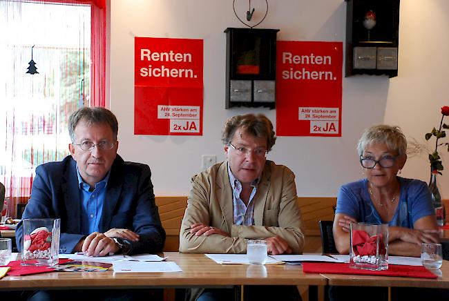 «Vernunftsentscheid». Johann Tscherrig, German Eyer und Doris Schmidhalter-Näfen halten die Altersvorsorge 2020 für einen guten Ansatz.