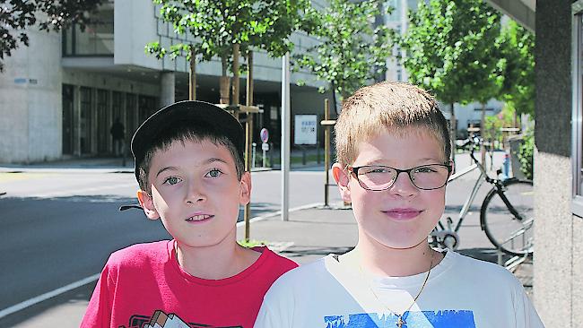 Semjon Heldner (11) und Jeremy Genheimer (11) beide aus Visp.