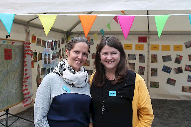 Nicole Domig, Vizepräsidentin, und Sibylle Cina, Präsidentin des Vereins Kita Wallis, zeigten sich zufrieden.