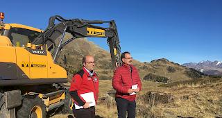 Zum Spatenstich erschienen: Valentin K&ouml;nig, CEO der Bettmeralp Bahnen
AG (links) und Renato Kronig, Verwaltungsratspr&auml;sident der Bettmeralp Bahnen AG.