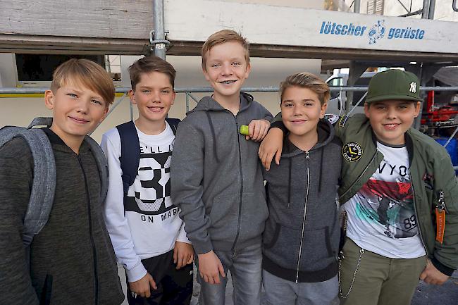 Davide Pollinger (11), Yanis Pollinger (12), Robert Heinzen (12), Shpend Shaqiri (12) und Matteo Manz (12), alle aus Steg.