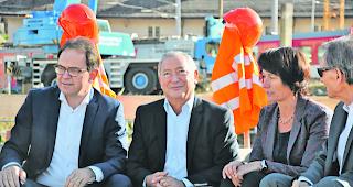 Blick in die Zukunft. Fernando Lehner, Samih Sawiris und Alice Kalbermatter schw&auml;rmen f&uuml;r das neue Bahnhofsprojekt &laquo;Central&raquo;. 