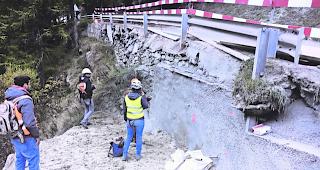 Sicherung. Bis Ende Jahr gehen die Sicherungsarbeiten an den St&uuml;tzmauern weiter. Damit steht dem Verkehr dann wieder die volle Strassenbreite zur Verf&uuml;gung.  
