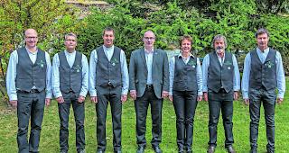 Engagiert. Der Zunftrat mit dem A9-Verantwortlichen: Patrick Schmid, Edgar Zimmermann, Michael Gottsponer, Martin Hutter, Aurelia Zimmermann, Georges Andenmatten, Frank Zurbriggen (v. links). 