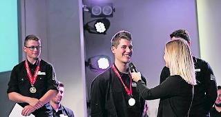 Siegerinterview. Sven Schnydrig zeigte sich nach seinem Gold-Triumph locker. 