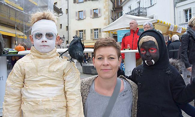 Jürgen (6) Kirstin (37) und Markus (5) Anthamatten aus Saas-Grund.