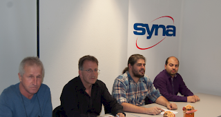 Leiteten am Freitag die Vertrauensleutekonferenz der Syna Region Oberwallis (von links): Toni Biderbost,  Pr&auml;sident Syna Oberwallis, Johann Tscherrig, Regionalverantwortlicher Syna Oberwallis, Juri Theler, Regionalsekret&auml;r, Gianluca Casili, Regionalsekret&auml;r.