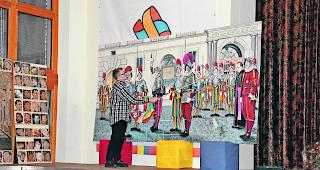 Enth&uuml;llt. K&uuml;nstler Martin Jordan pr&auml;sentierte zwei neue Gem&auml;lde, die in der &laquo;Sala Guardia&raquo; des Gardemuseums zu betrachten sein werden. 