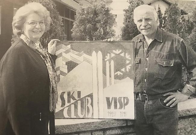 Rose-Marie Bumann und Herbert Theler waren im Jahr 1997 Fahnenpaten des Skiclubs Visp.