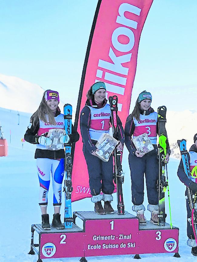 Lindy Etzensperger aus Gamsen steht auf der zweithöchsten Ski alpin Stufe Europas erstmals zuoberst auf dem Treppchen.