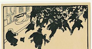 Aus dem Jahr 1893. Auch F&eacute;lix Vallotton (1865 &ndash; 1925) ist an der Ausstellung &laquo;Unterwegs: Ein Schritt, eine Richtung&raquo; vertreten: &laquo;La Manifestation&raquo; aus dem Jahr 1893. 